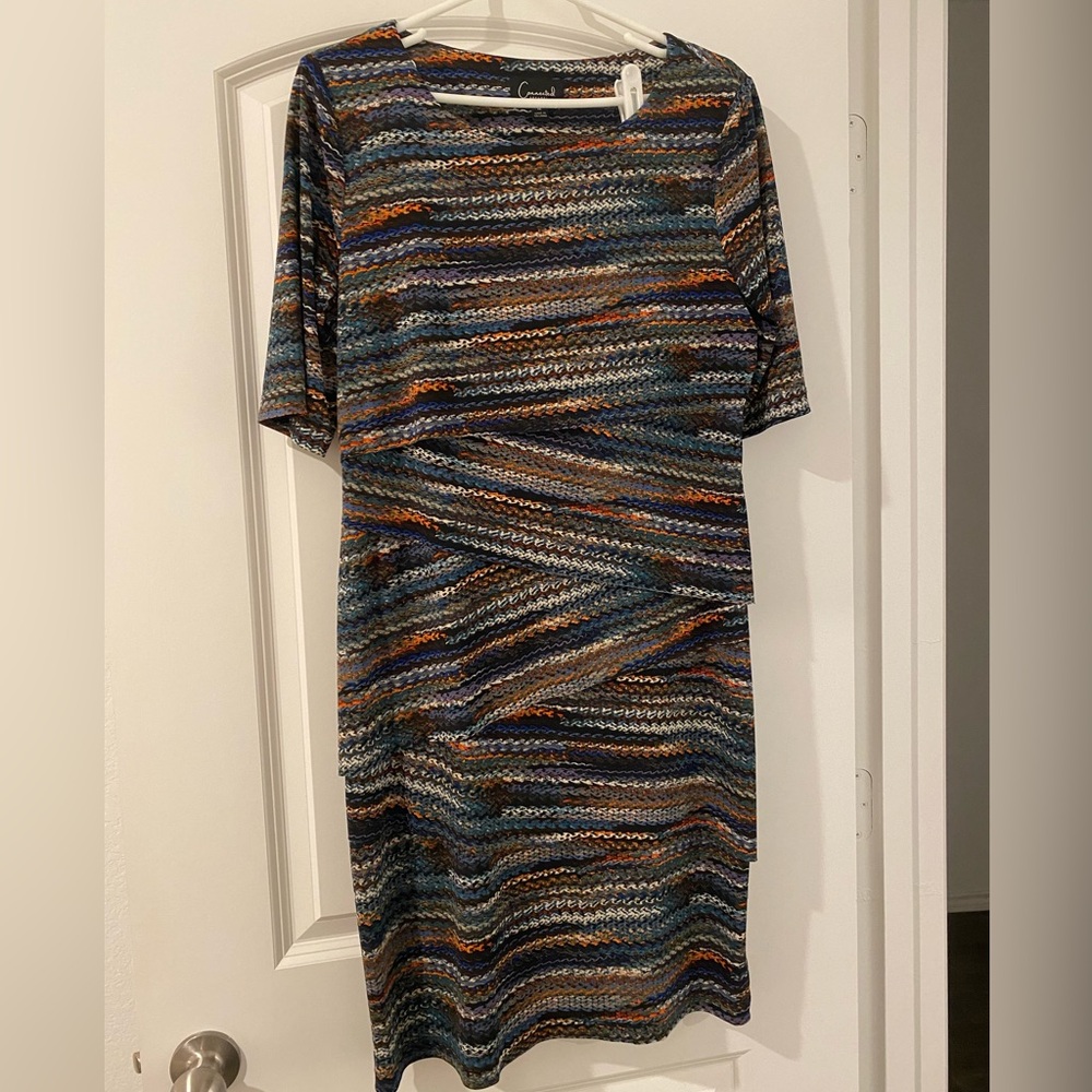 Connected Apparel Patterned Midi Dress